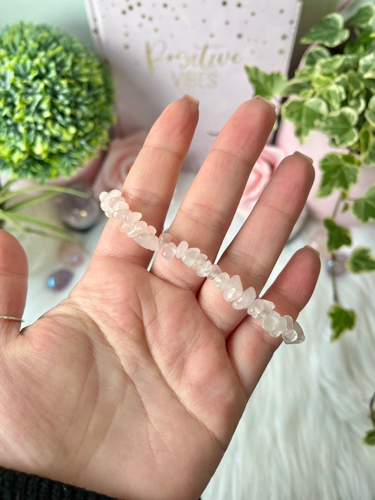 Rose Quartz Chip Bracelet