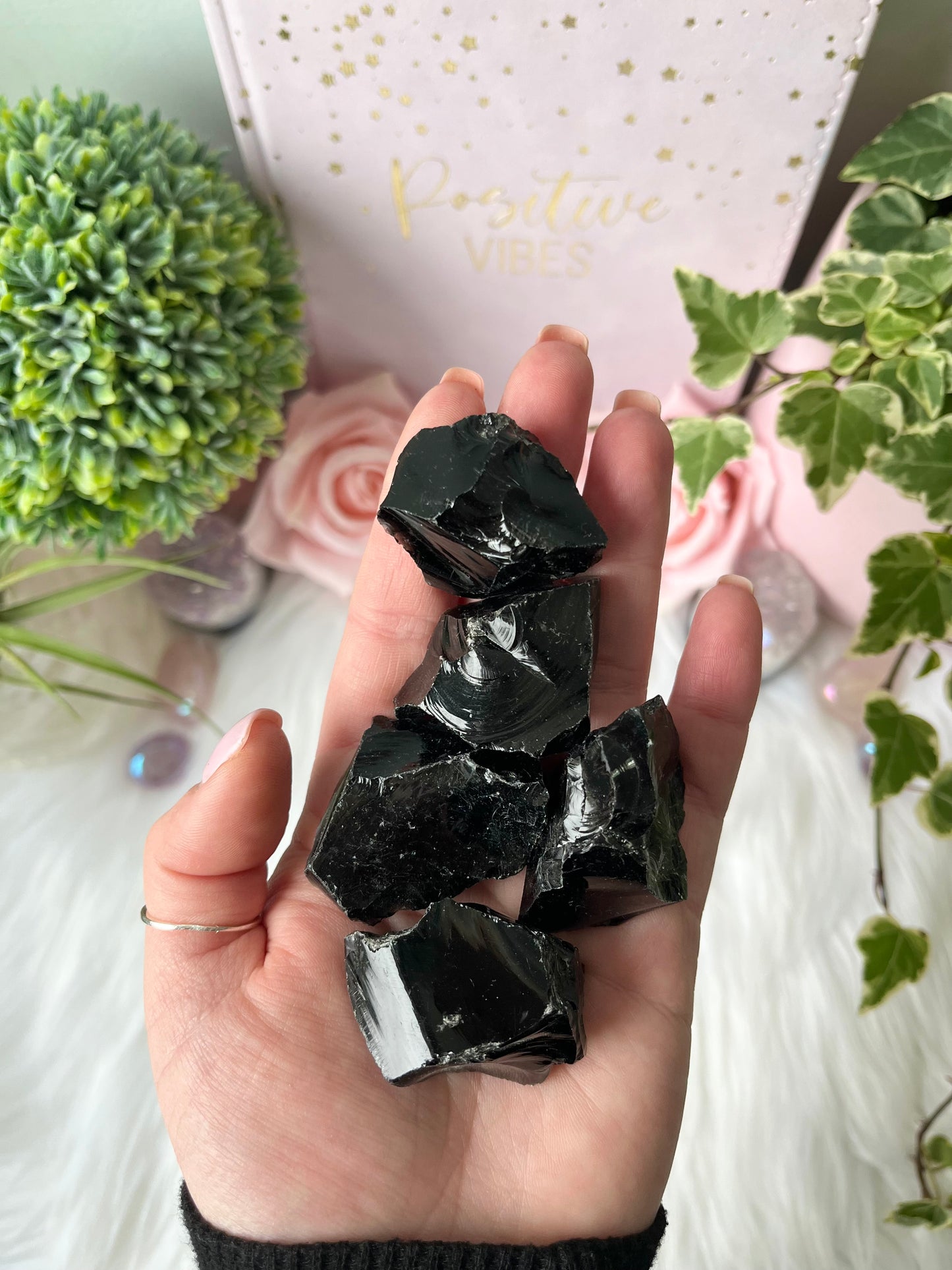 Raw Black Obsidian