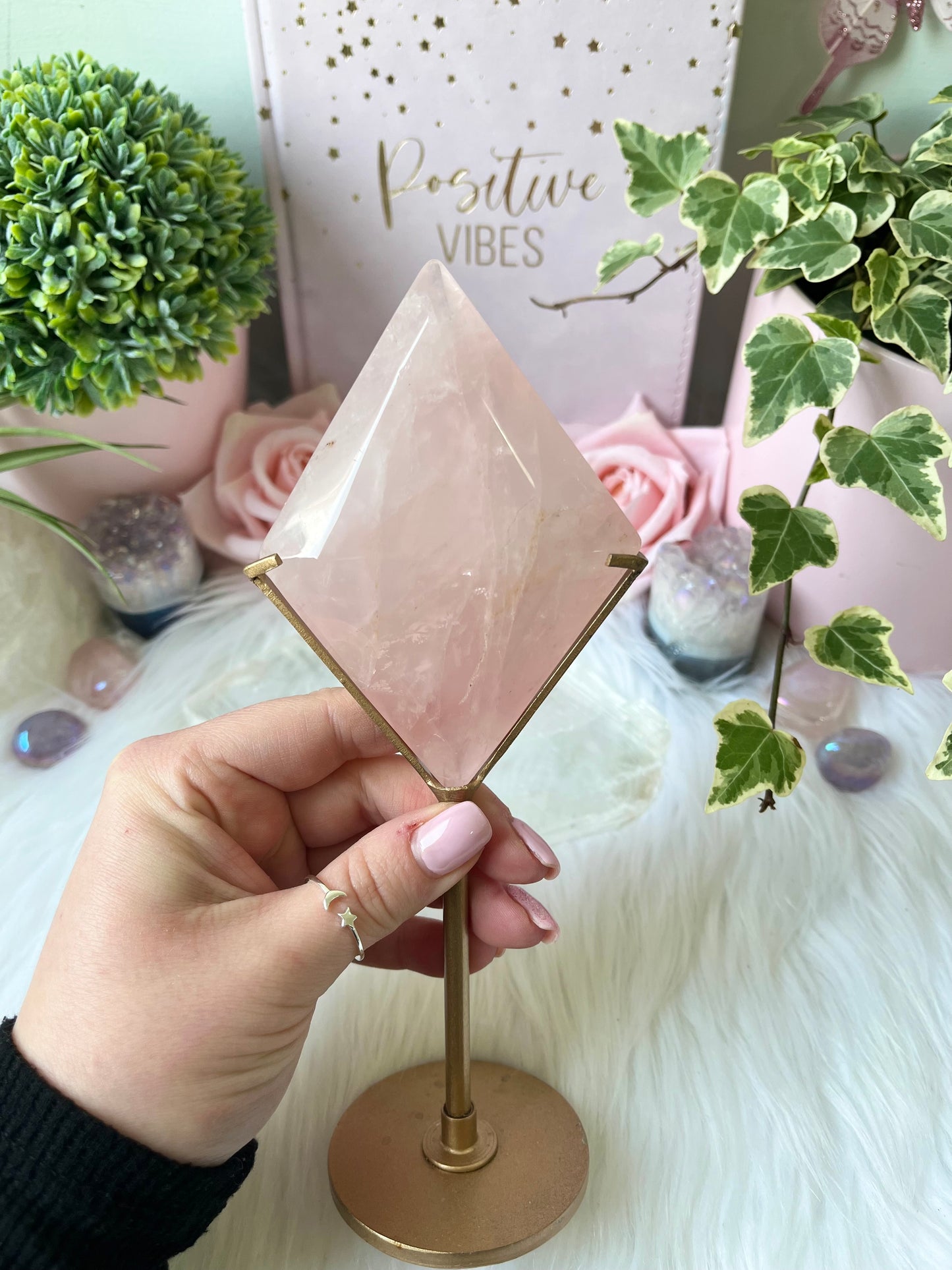 Rose Quartz Flat Diamond