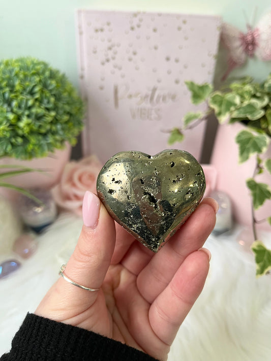 Pyrite Druzy Heart