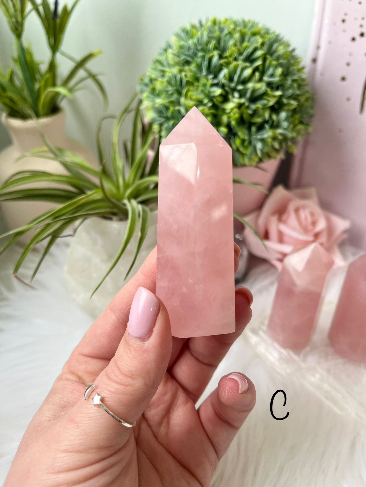 Madagascan Rose Quartz Small Towers