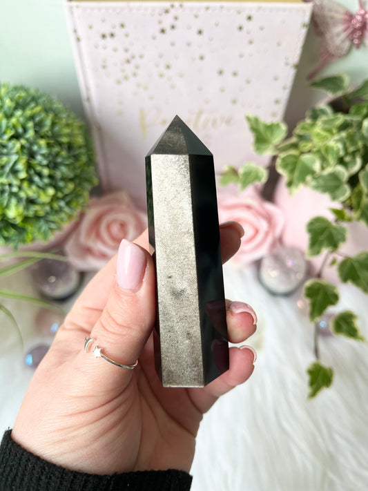 Silver Sheen Obsidian Tower