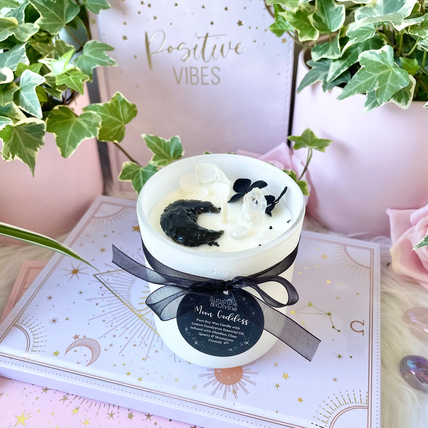 Moon Goddess Crystal Candle