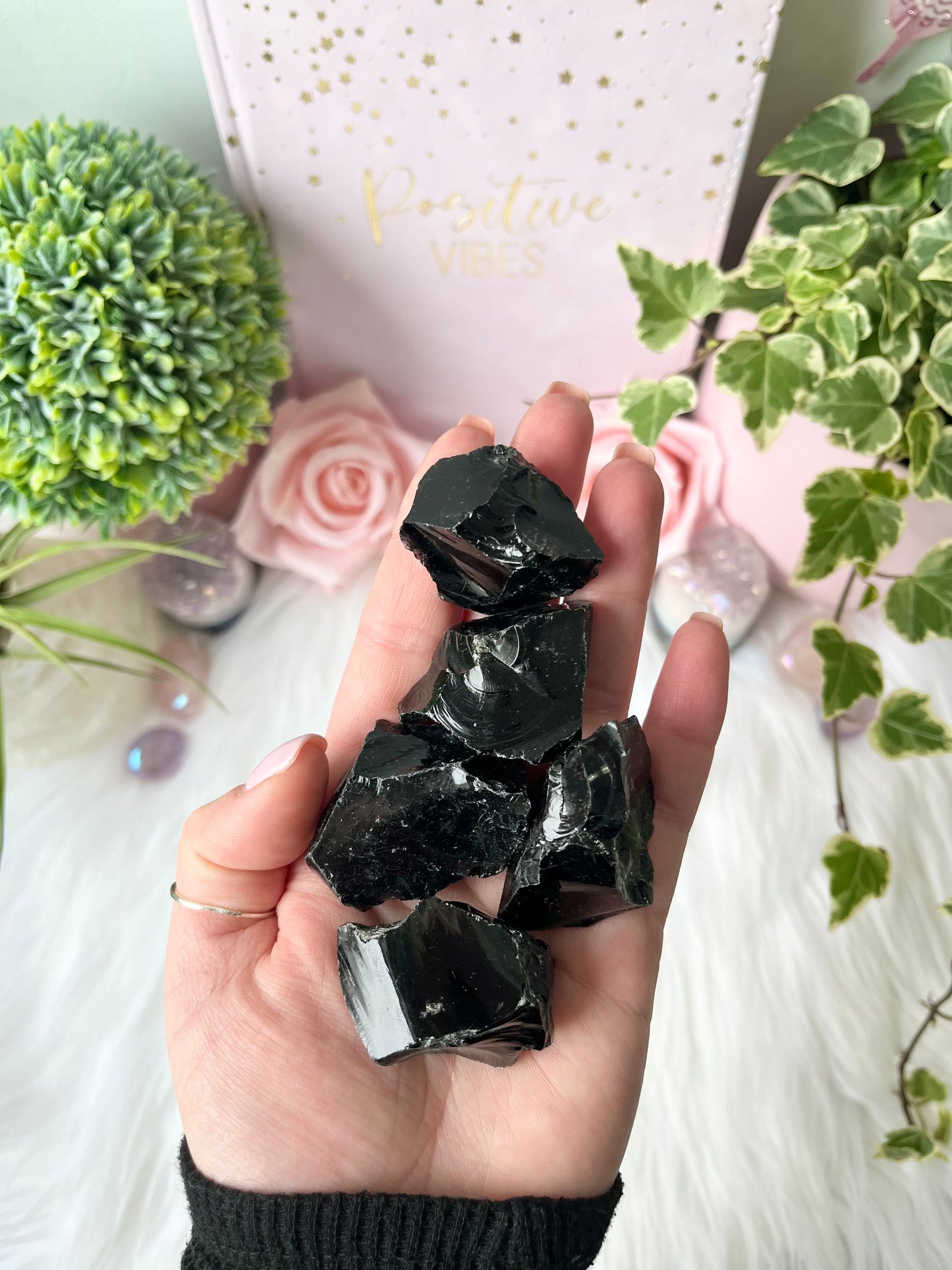 Raw Black Obsidian