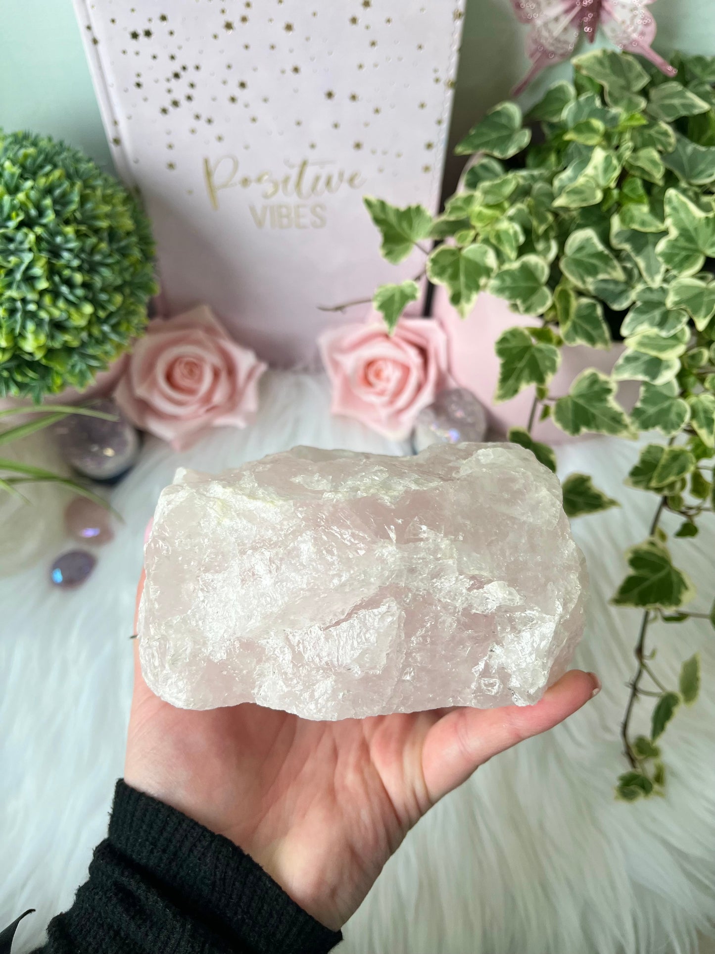 Rose Quartz T Light Holder A