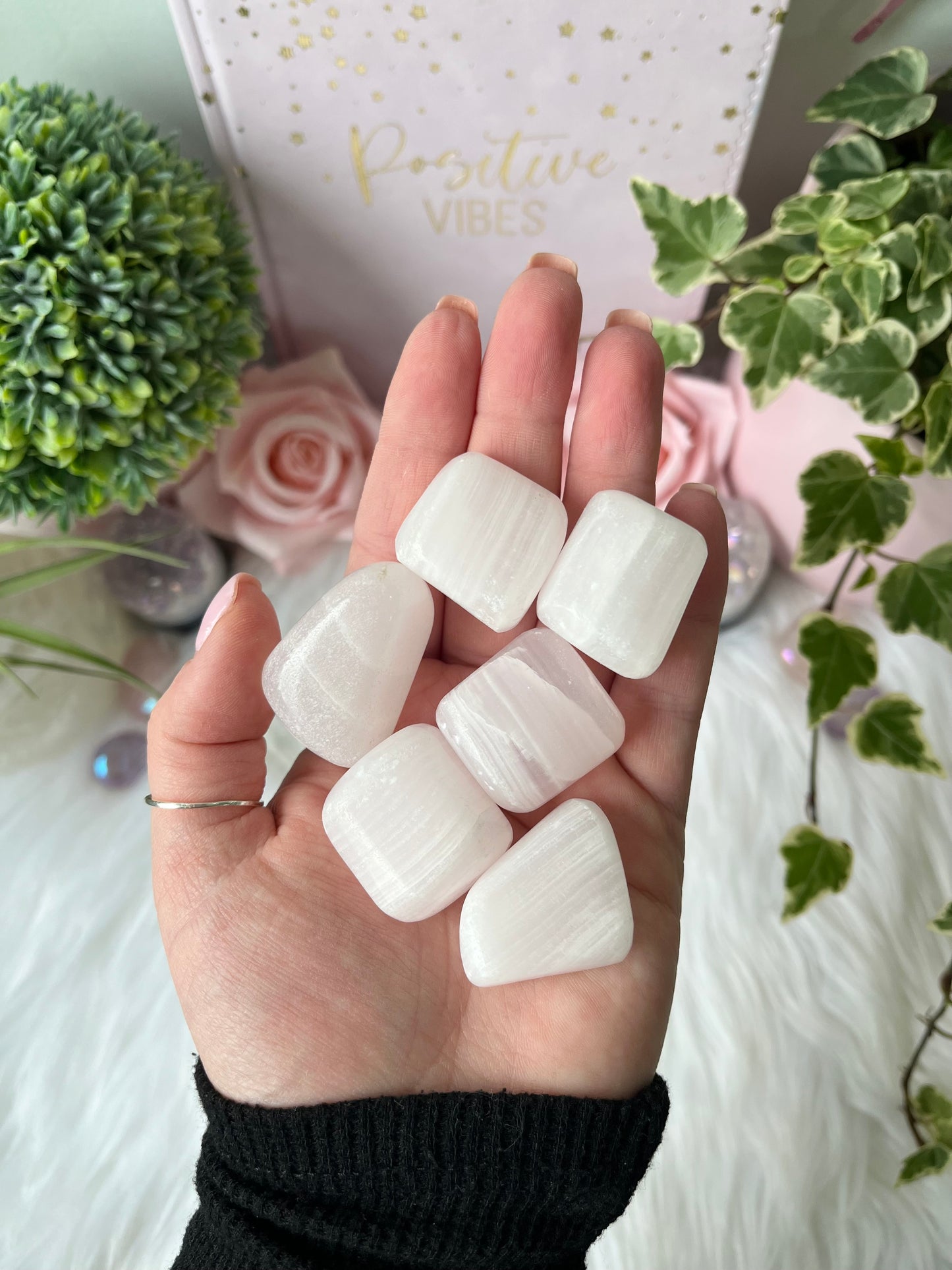 Pink Mangano Calcite Tumbles