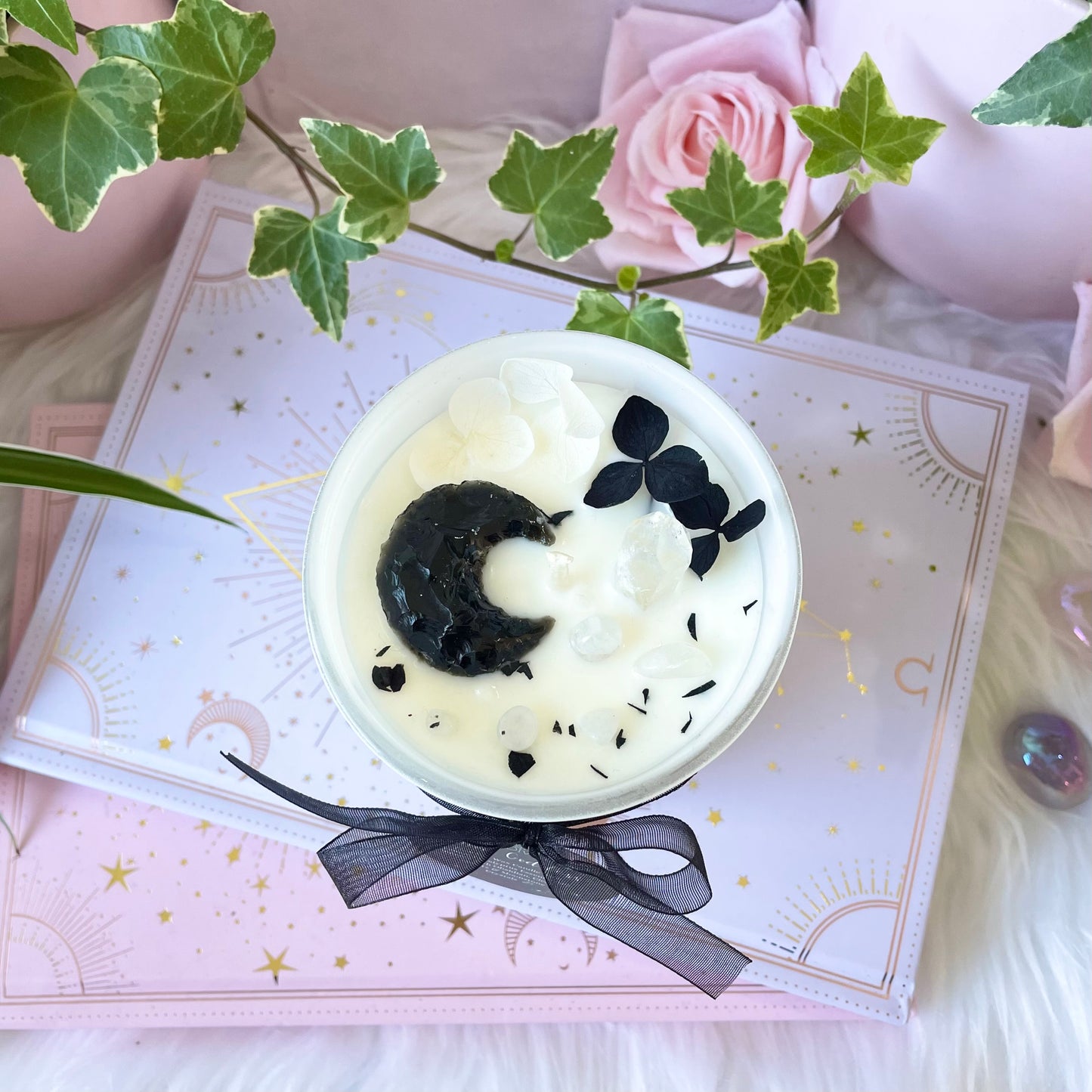 Moon Goddess Crystal Candle