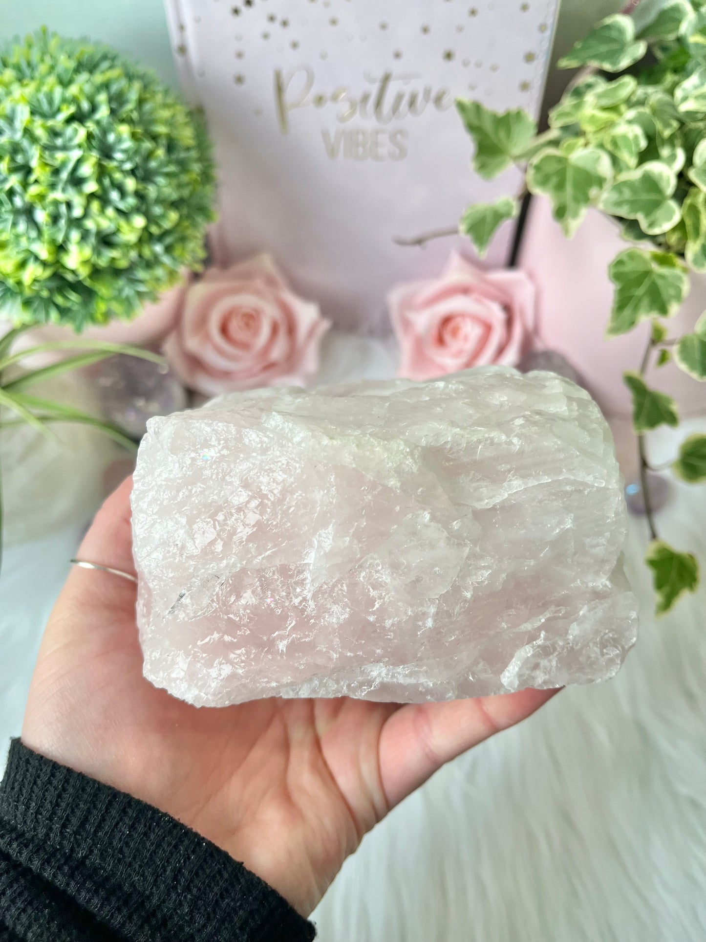 Rose Quartz T Light Holder B