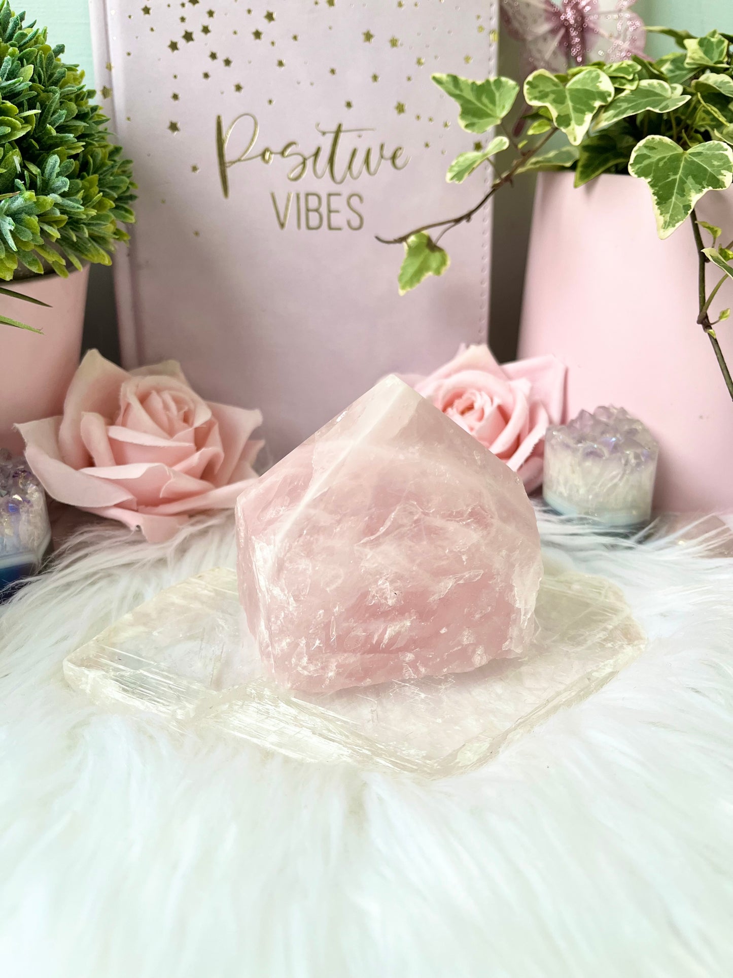 Rose Quartz Cut Base Point