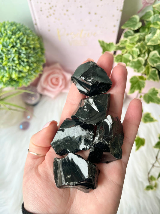 Raw Black Obsidian