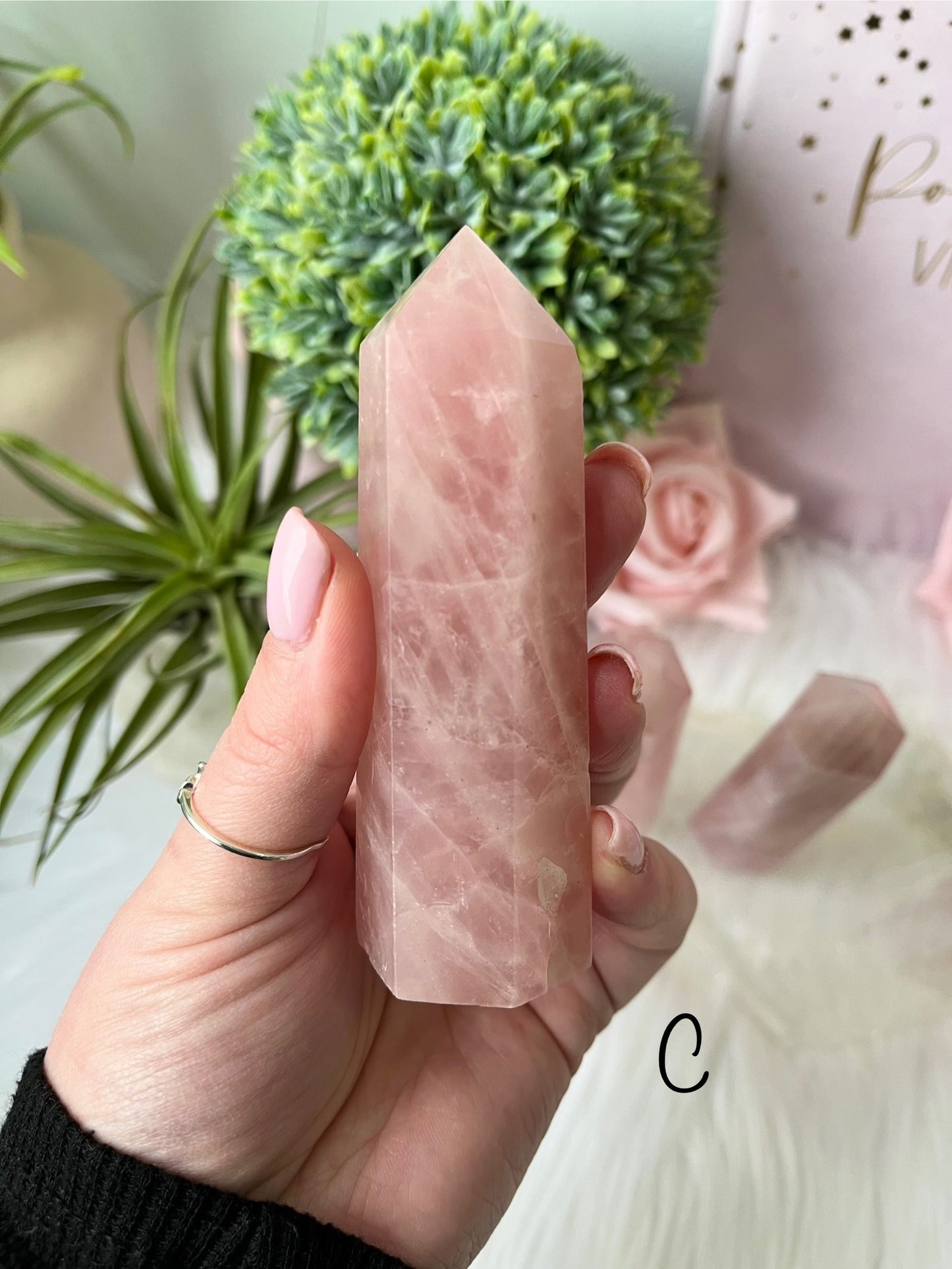 Madagascan Rose Quartz Towers