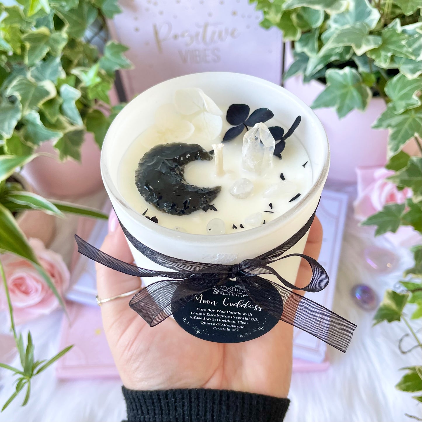 Moon Goddess Crystal Candle
