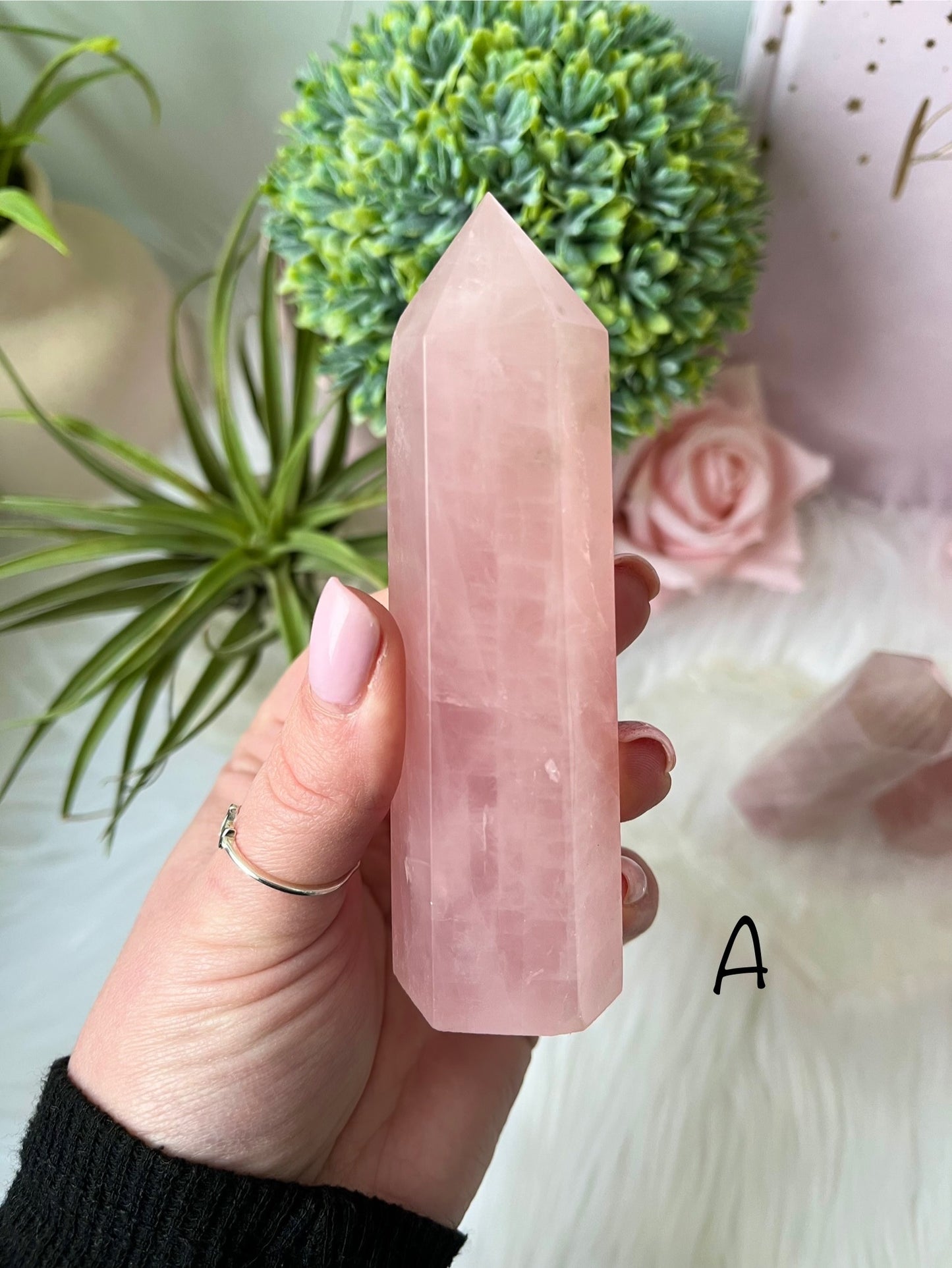 Madagascan Rose Quartz Towers