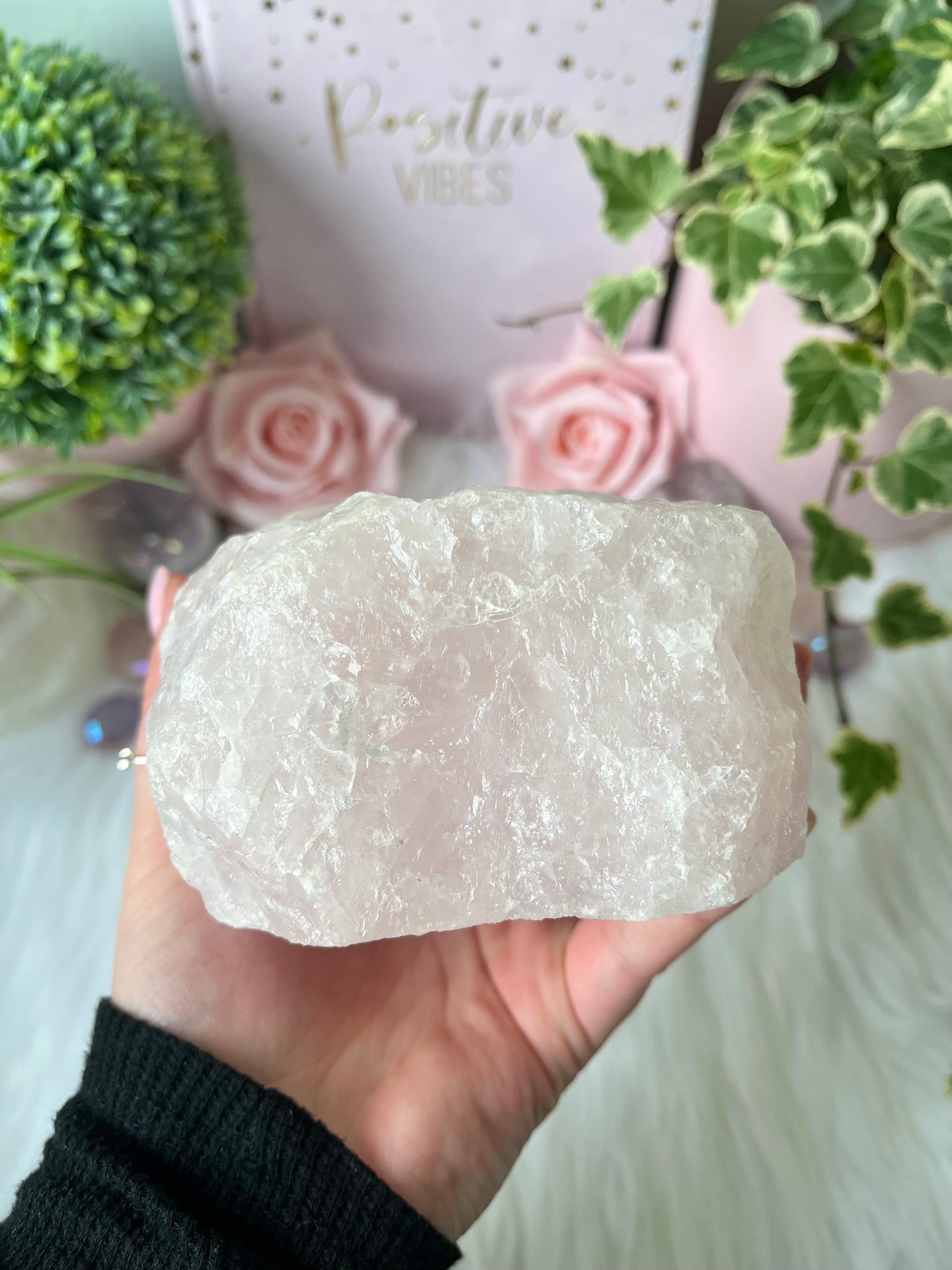 Rose Quartz T Light Holder A