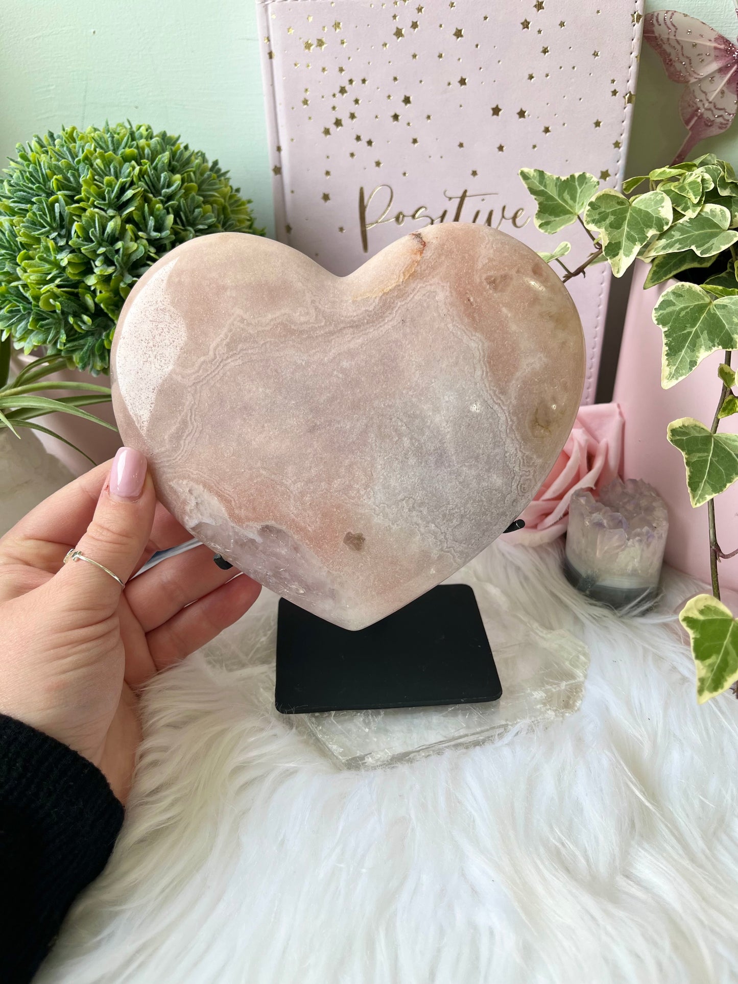 XL Pink Amethyst Heart