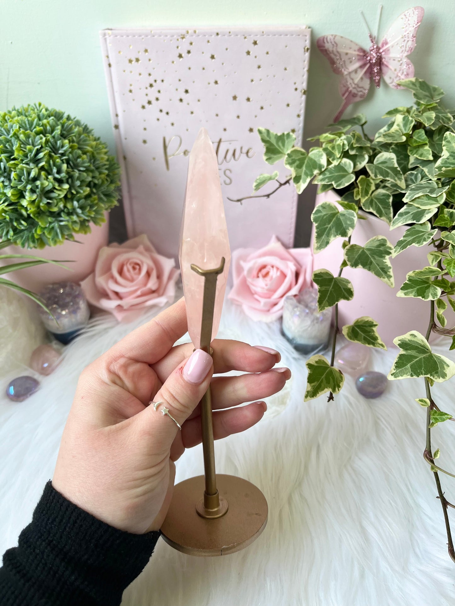 Rose Quartz Diamond Flat