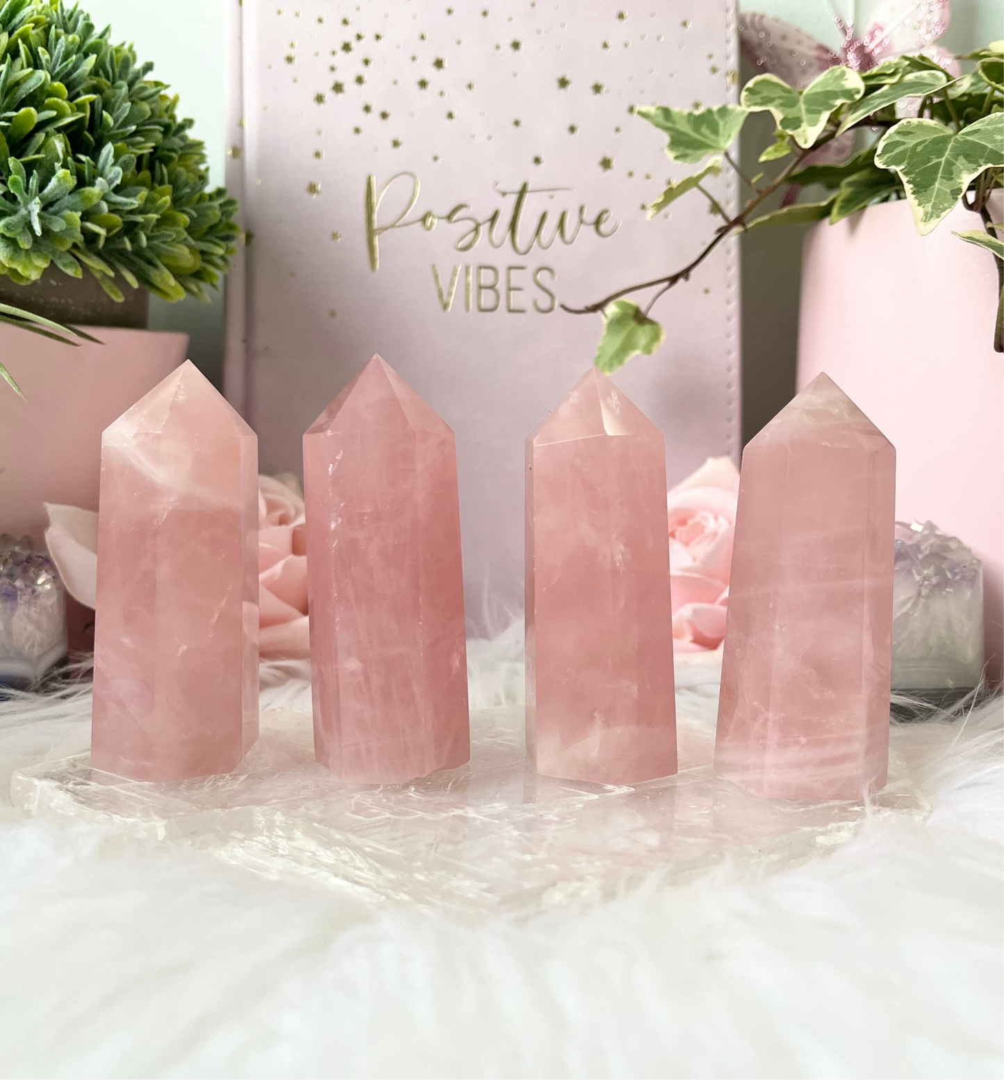 Madagascan Rose Quartz Small Towers