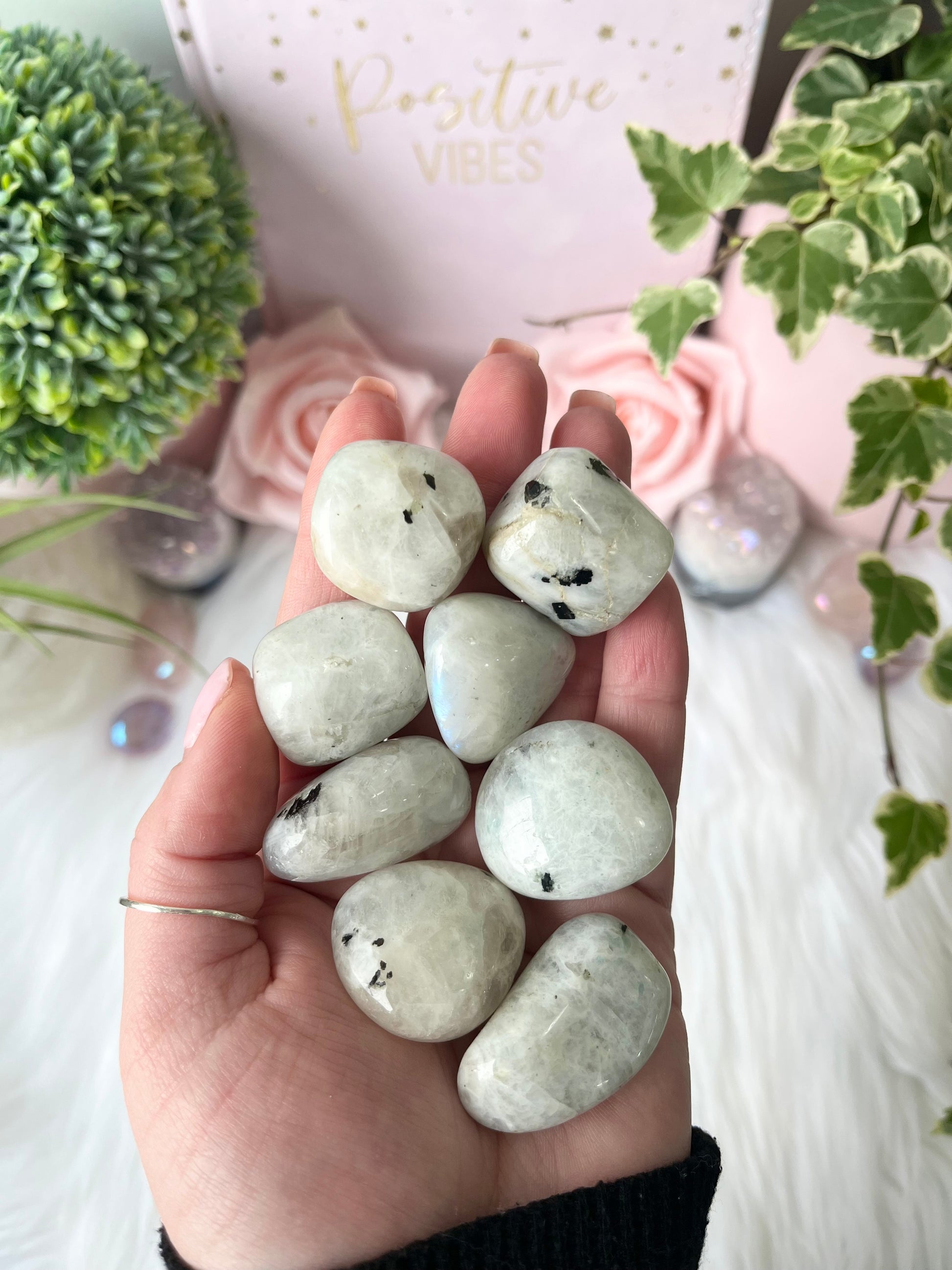 Rainbow Moonstone Tumbles