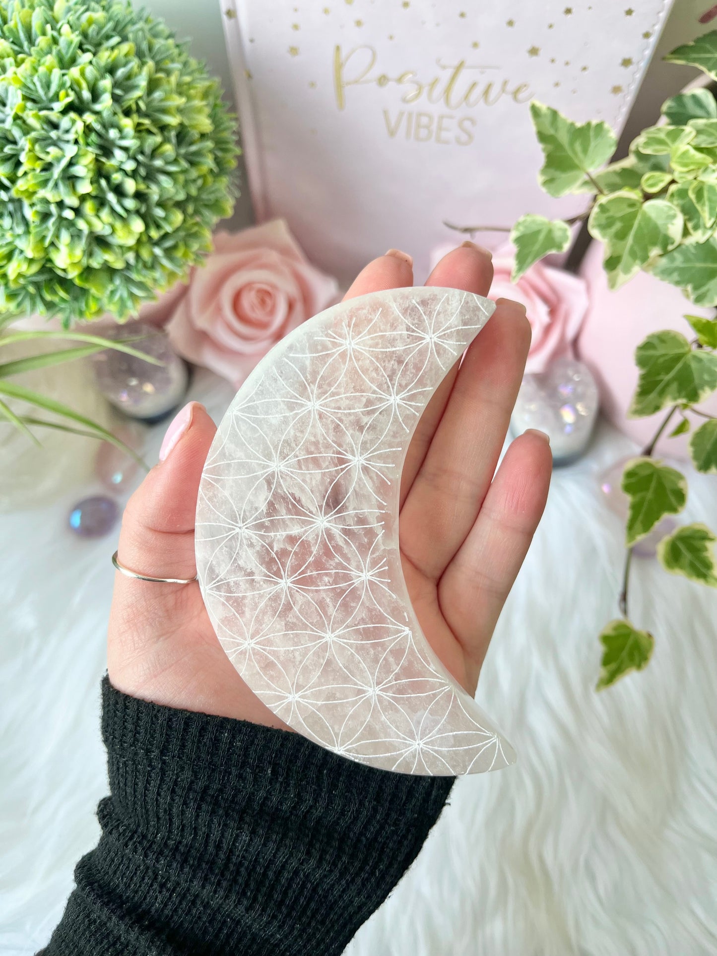 Selenite Cleansing Moon