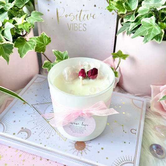 Divine Love Deluxe Crystal Candle