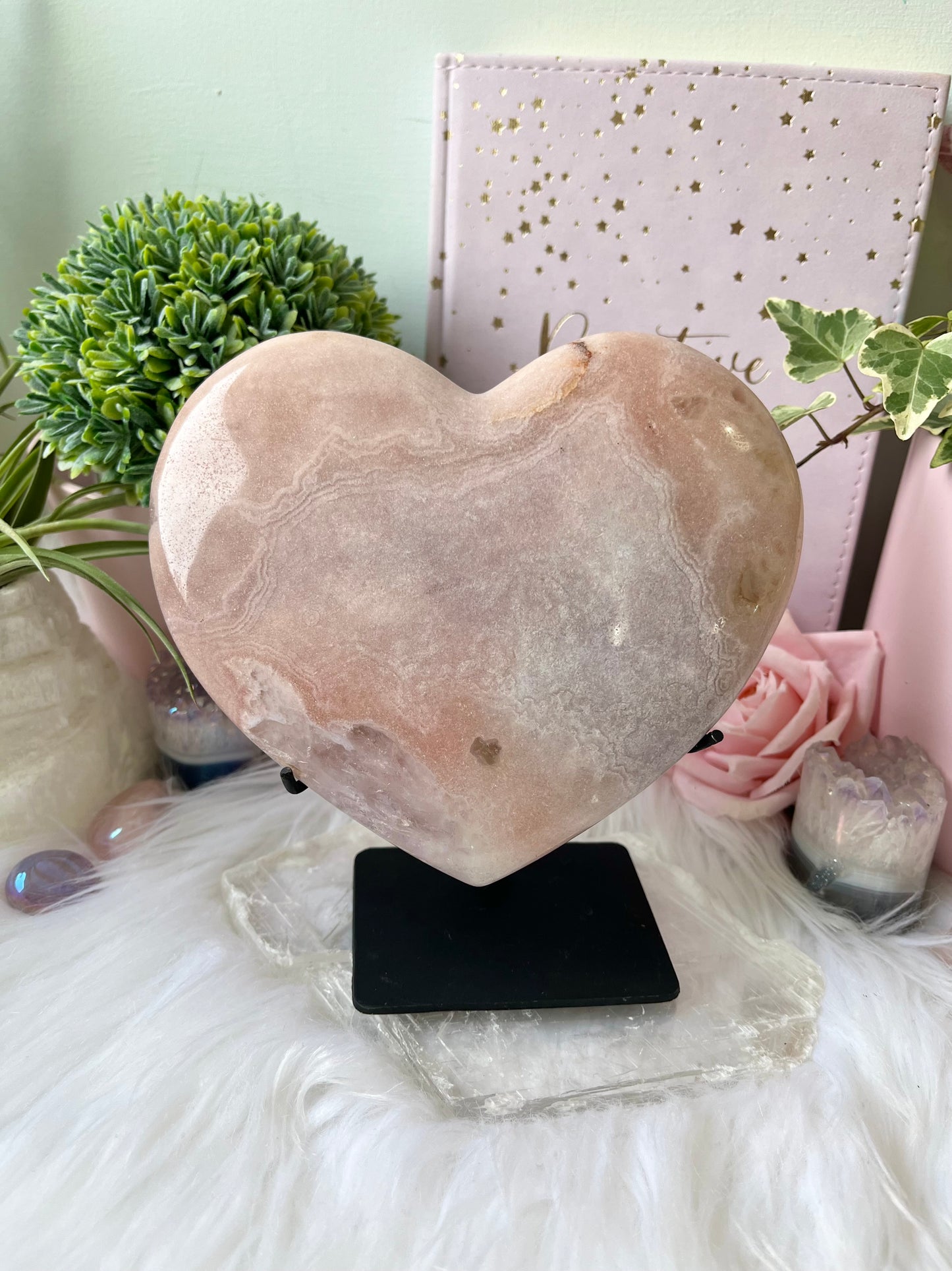 XL Pink Amethyst Heart