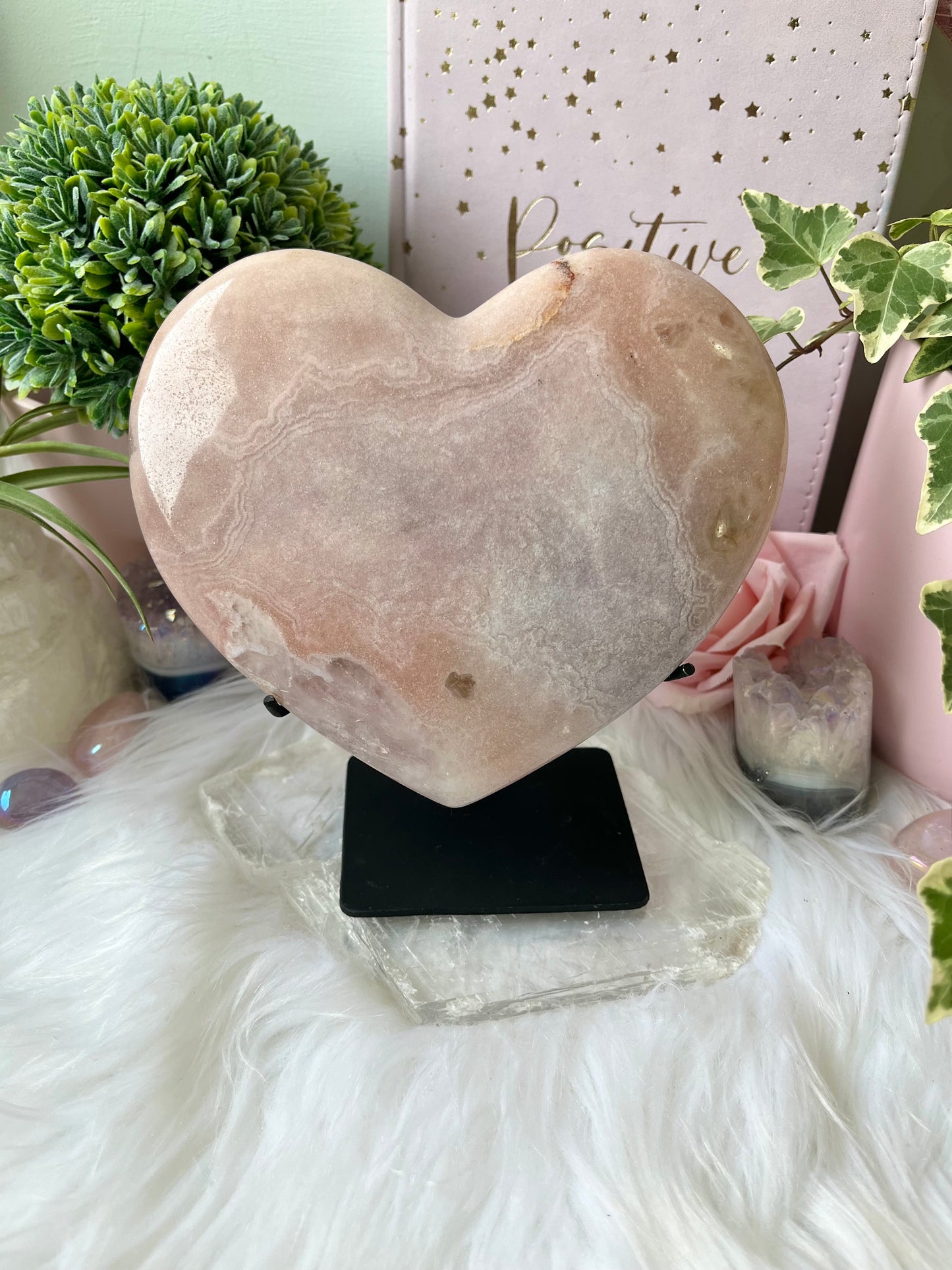 XL Pink Amethyst Heart