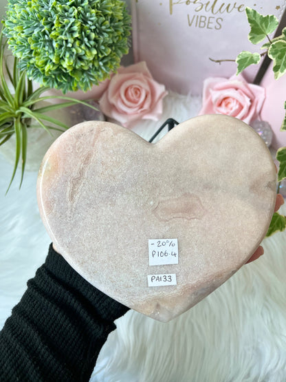 XL Pink Amethyst Heart