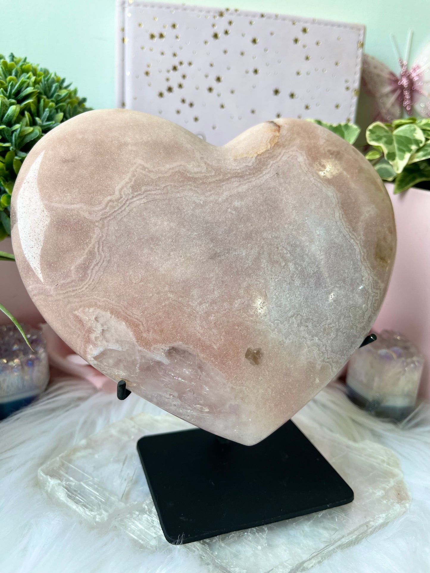 XL Pink Amethyst Heart