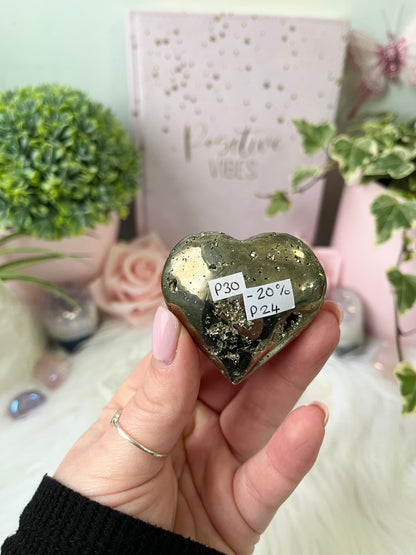 Pyrite Druzy Heart